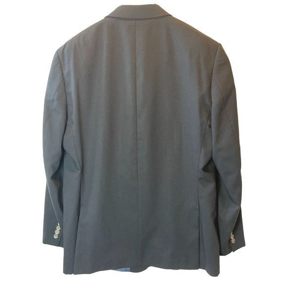 Calvin Klein Mens Wool Suit Blazer Coat Single Breasted Long Sleeve Gray SZ 46R - Picture 2 of 6